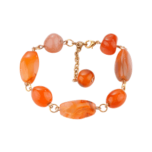 Bracelet en Agate Naturelle sur Fil Doré