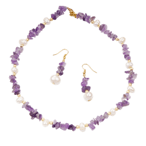 Ensemble Améthyste & Perles de Culture - Création Monbijoux
