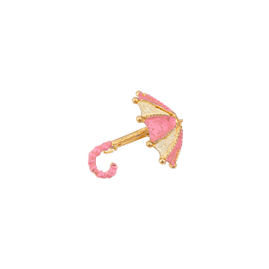 Broche Parapluie Rose en Acier Inoxydable