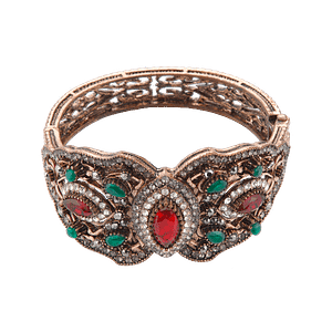 Bracelet vintage en acier inoxydable orné de pierres de zircon, au charme authentique