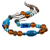 Collier vintage de perles de verre Multicolore