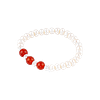 Bracelet en perles de culture authentiques & cornaline