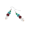 Boucles d’oreilles en Multi-pierres – Crochet en acier inoxydable argenté