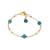 Bracelet Monbijoux en Apatite Naturelle, Perles de Culture & Accents Dorés