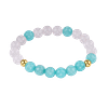 Bracelet Élastique Monbijoux en Aigue-Marine & Quartz Naturel