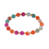 Bracelet Multi-Pierres Naturelles Élastique avec Séparateur Doré