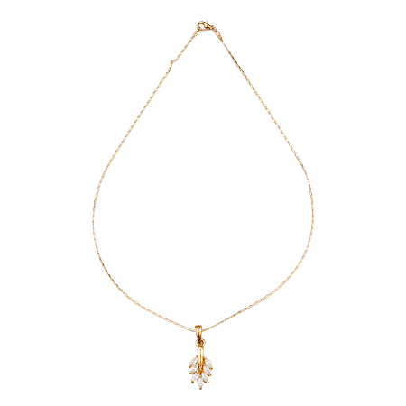 Collier pendentif en acier inoxydable & pierres zircon
