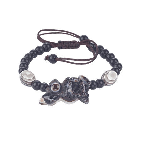 Bracelet réglable en Agate et Pierre Mala de Jaspe
