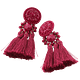 Boucles d’oreilles pompons rouge élégance