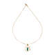 Collier Pendentif Acier Inoxydable avec pierre verte