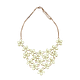 Collier Acier Inoxydable & Plastron Fleurs Émaillées