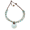 Collier Pendentif en Amazonite Naturelle – Tressage Bohème
