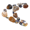 Collier Artisanal en Pâte de Verre et Agate Naturelle