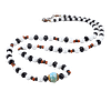 Collier vintage de perle de verre et de resine multi-couleur