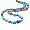 Collier vintage en perles de céramique & de verre