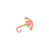 Broche Parapluie Rose en Acier Inoxydable