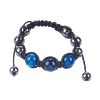 Bracelet en pierre d’agate bleue et hématite