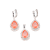 Ensemble en Métal Argenté & Pierres de Zircon Rose – Éclat Féminin & Reflets Délicats