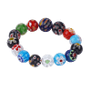 Bracelet en verre de Murano élastique Millefiori