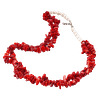Collier en Perles d’Eau Douce & Corail Rouge Méditerranéen Multi-rangs