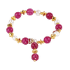 Bracelet Élastique Monbijoux en Perles de Culture & Agate Fuchsia