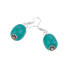 Boucles d’oreilles en Turquoise & Perle de Culture – Crochet en acier inoxydable argenté