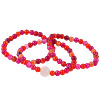 Trio de bracelets en agate veinée de dragon rose et orange naturel