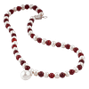 Collier en perles de culture et agate rouge facettée – élégance classique