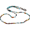 Collier vintage de perles de verre multi-couleur