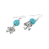 Boucle d’oreille pendante en turquoise – Crochet en acier inoxydable argenté
