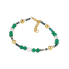 Bracelet en jade vert et perles d’eau douce, avec séparateurs dorés