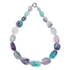 Collier Vintage en Fluorite Naturelle – Tons Doux et Multicolores