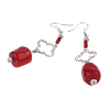 Boucles d’oreilles en Pierre de Corail – Crochet en acier inoxydable argenté