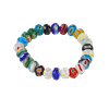 Bracelet Millefiori Élastique en Verre de Murano