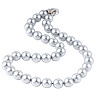Collier Perles Argentées – Fermoir Anneau Design