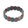 Bracelet extensible en Jaspe Indien à facettes ovales multicolores