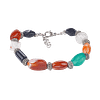 Bracelet en perles d’Agate et perles de Bali en argenté