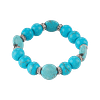 Bracelet en turquoise orné de perles de Bali en argent