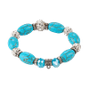 Bracelet en turquoise orné de perles de Bali en argent