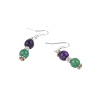 Boucle d’oreille pendante en améthyste & jade – Crochet en acier inoxydable argenté