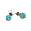 Boucles d’oreilles Monbijoux en turquoise & œil de tigre – Crochets en acier inoxydable argenté