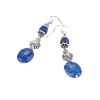 Boucle d’oreille en lapis-lazuli – Crochet en acier inoxydable argenté