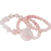 Trio de bracelets en perles de quartz rose naturel