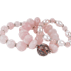 Trio de bracelets en quartz rose naturel et perles de culture