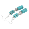Boucles d’oreilles en turquoise – Crochets en acier inoxydable argenté