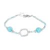 Bracelet Monbijoux en Amazonite & Aigue-Marine avec Séparateur en Métal Argenté