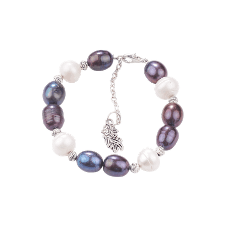 Bracelet en Perles de Culture Blanches et Noires – Création Monbijoux