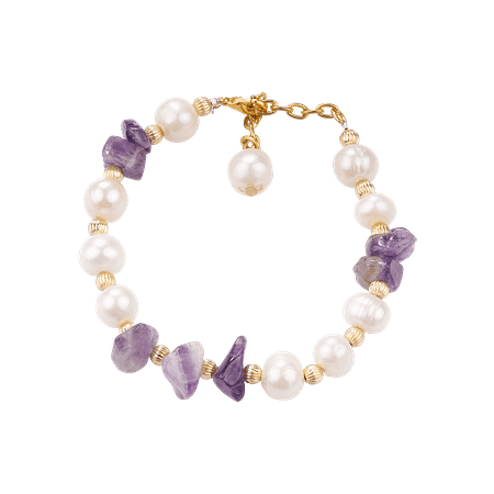 Bracelet en Perles de Culture & Améthyste – Création Monbijoux