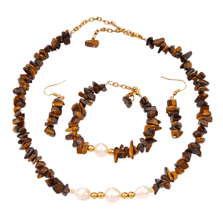 Ensemble Œil de Tigre & Perles de Culture – Création Monbijoux