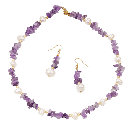 Ensemble Améthyste & Perles de Culture – Création Monbijoux
